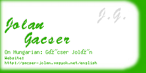 jolan gacser business card